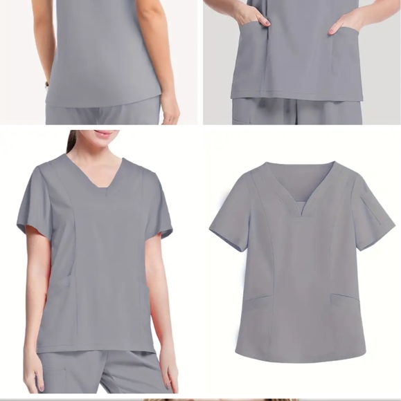 Scrup Top For Doctor, Nurse, Dentist. 2 Pockets Vneck, 21" pit to pit - Picture 8 of 9